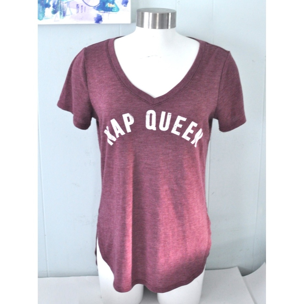 ⬇️Nap Queen T-shirt Tee Long Pajama Top Soft Faded